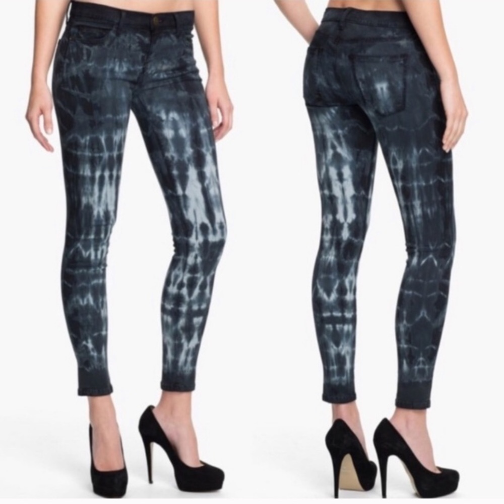 Current/Elliot - ankle skinny indigo tie-dye jeans
